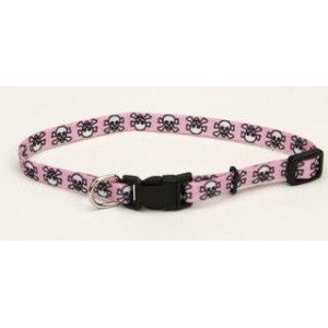 Pink skull 2024 dog collar