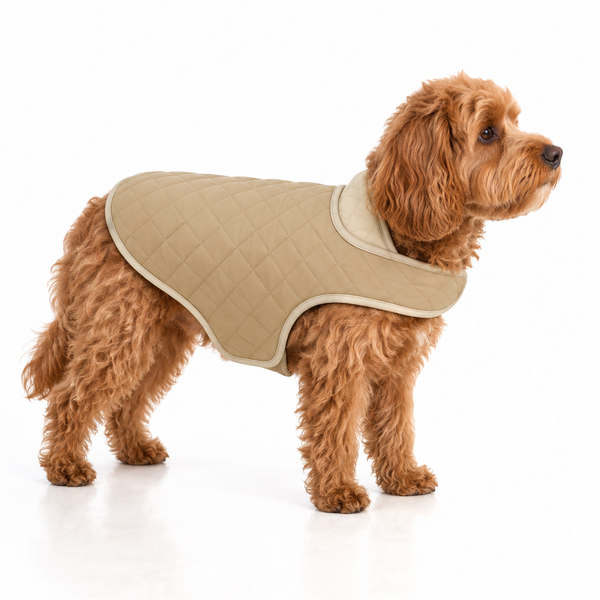 Khaki Quilted Belly Dog Jacket/ Coat