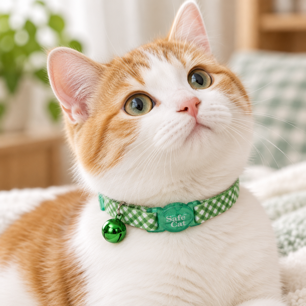 Cat Collar - Green Check - Pets Everywear 