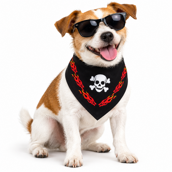 Li'L Pals Dog Bandana Skull and Flames