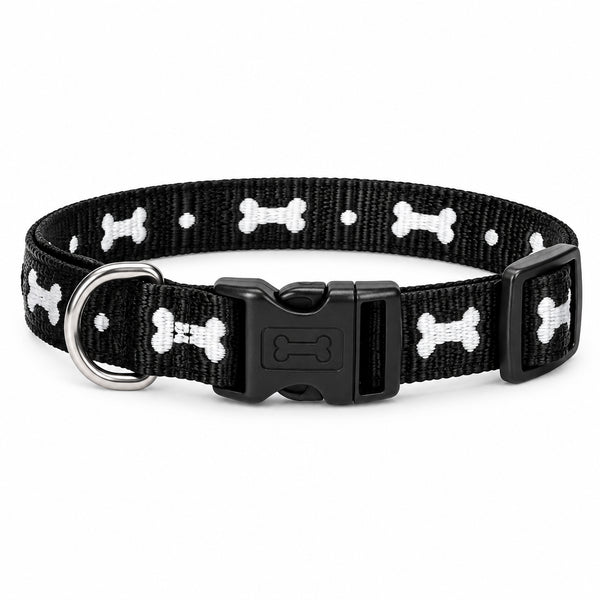 Pet Attire Black Bone collar