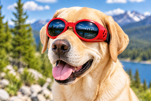 Red Large Doggles-on Labrador