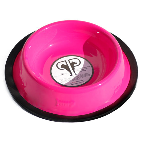Pretty Cat Bowls  - Platinum Steel - USA Made