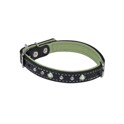Circle T Dog Leather Collar with Jewels -30cm - Pets Everywear - Barkyard