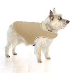 Beige Quilted Belly Dog Khaki Jacket - Pets Everywear 