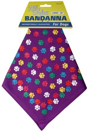 Pet Attire Purple Paws Bandana - Pets Everywear 
