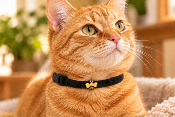 Sassy  Bee Cat Safety Collar with bell. - Pets Everywear 