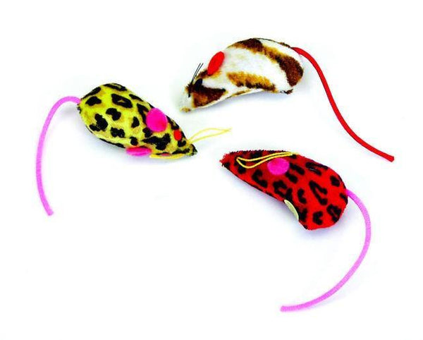 Cat Toy - Pack of Three Mice Plain & Patterned. - Pets Everywear - Barkyard