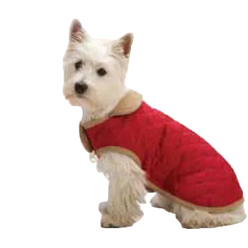 Red Quilted Dog Gone Smart side view NanoSuede Jacket - Pets Everywear - Barkyard